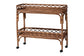 bali & pari Fumiyo Natural Rattan Kitchen Cart - Handwoven Wicker Two-Tier Serving Cart with Raised Openwork Borders and Wheels