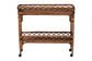 bali & pari Fumiyo Natural Rattan Kitchen Cart - Handwoven Wicker Two-Tier Serving Cart with Raised Openwork Borders and Wheels