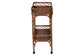 bali & pari Fumiyo Natural Rattan Kitchen Cart - Handwoven Wicker Two-Tier Serving Cart with Raised Openwork Borders and Wheels