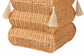 bali & pari Noura Natural Rattan Footstool with Tassel Accents