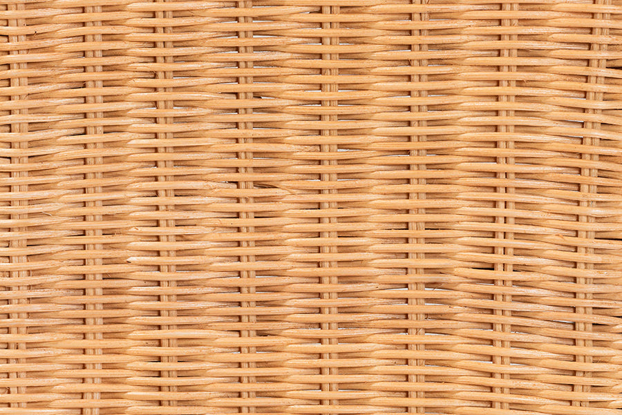 bali & pari Noura Natural Rattan Footstool with Tassel Accents