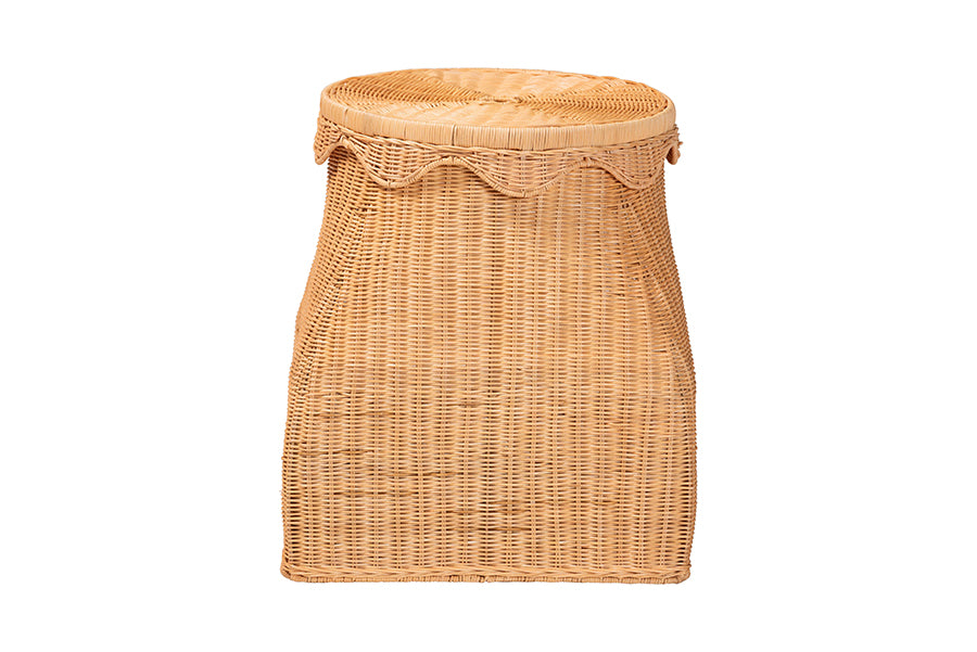 bali & pari Ada Natural Rattan Laundry Hamper - Handwoven Wicker Storage Basket for Laundry Room, Bathroom, or Bedroom Organization