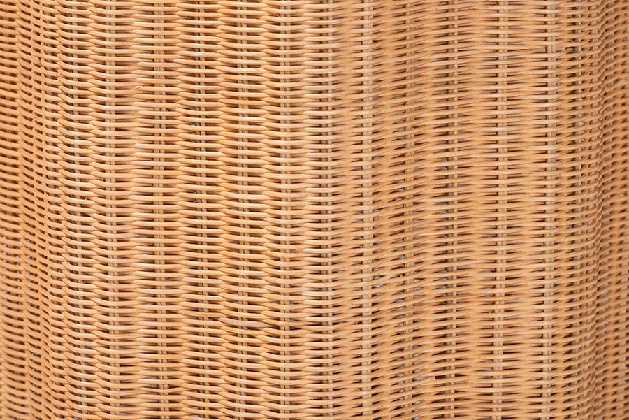 bali & pari Danilo Natural Rattan Laundry Hamper - Handwoven Wicker Storage Basket for Laundry Room, Bathroom, or Bedroom Organization
