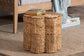 bali & pari Della Woven Seagrass Laundry Hamper - Handwoven Wicker Storage Basket with Scalloped Frame for Laundry Room or Bedroom