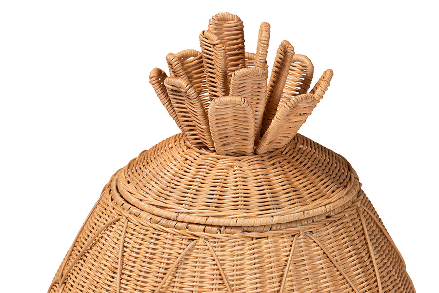 bali & pari Pelham Natural Rattan Laundry Hamper - Handwoven Wicker Storage Basket for Laundry Room, Bathroom, or Bedroom Organization, Large