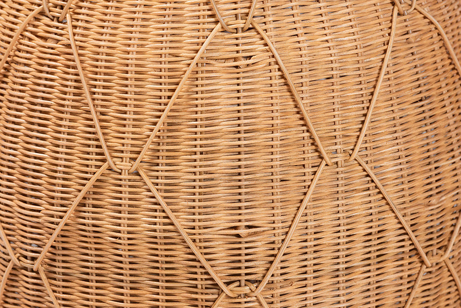 bali & pari Pelham Natural Rattan Laundry Hamper - Handwoven Wicker Storage Basket for Laundry Room, Bathroom, or Bedroom Organization, Large