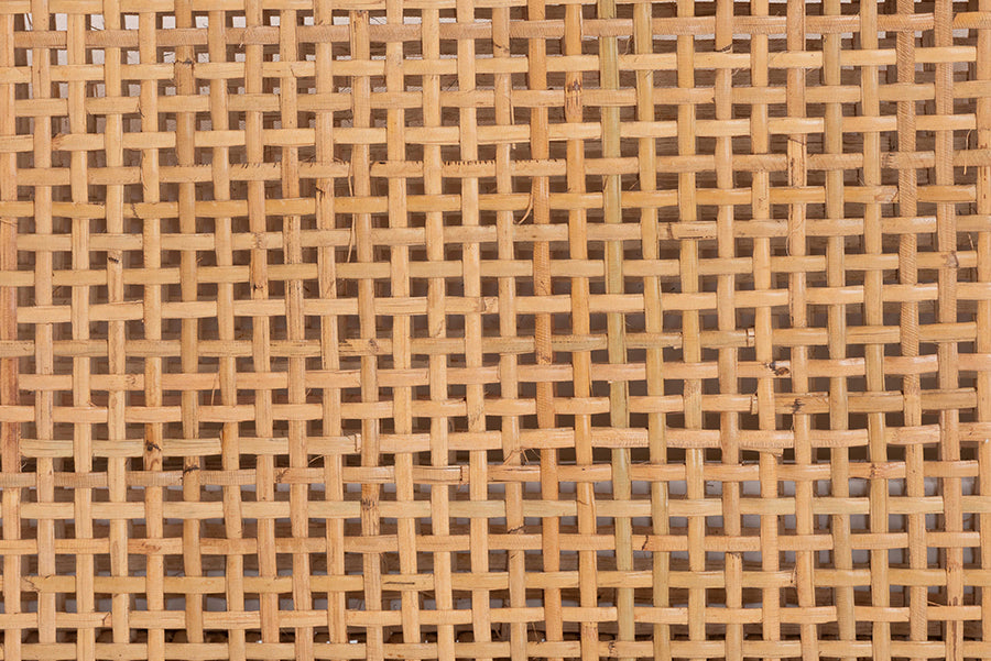 bali & pari Vivan Natural Rattan Bench - Handwoven Wicker Accent Seating with Cushion and Pillows, Backless