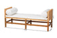 bali & pari Vivan Natural Rattan Bench - Handwoven Wicker Accent Seating with Cushion and Pillows, Backless