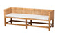 bali & pari Vivan Natural Rattan Bench - Handwoven Wicker Accent Seating with Cushion and Backrest