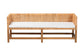 bali & pari Vivan Natural Rattan Bench - Handwoven Wicker Accent Seating with Cushion and Backrest