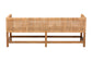 bali & pari Vivan Natural Rattan Bench - Handwoven Wicker Accent Seating with Cushion and Backrest