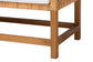 bali & pari Vivan Natural Rattan Bench - Handwoven Wicker Accent Seating with Cushion and Backrest