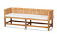 bali & pari Vivan Natural Rattan Bench - Handwoven Wicker Accent Seating with Cushion and Backrest