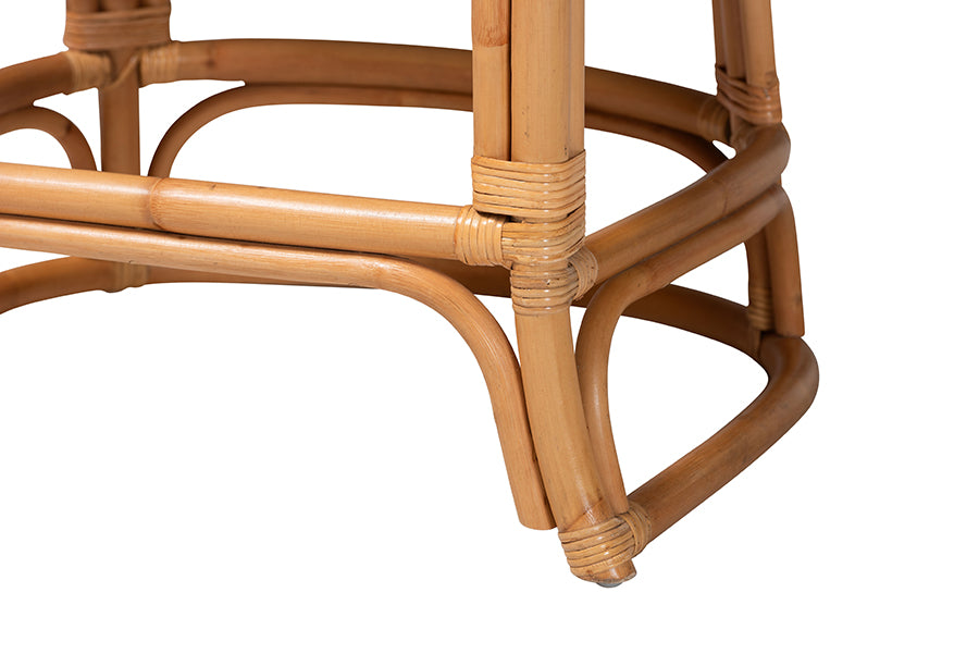 bali & pari Veneto Natural Rattan Counter Stool with Scalloped Back