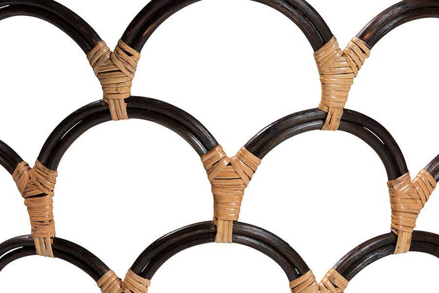 bali & pari Veneto Natural Rattan Counter Stool with Scalloped Back