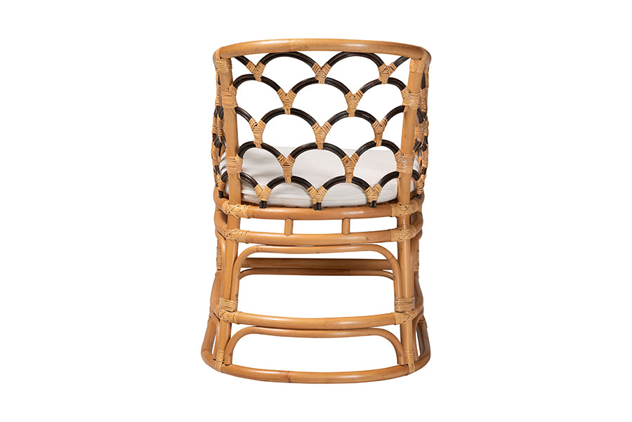 bali & pari Veneto Natural Rattan Dining Chair with Scalloped Back