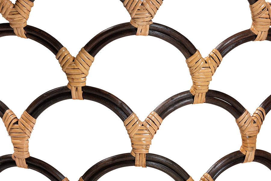 bali & pari Veneto Natural Rattan Dining Chair with Scalloped Back