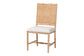 bali & pari Sandy Dining Chair - Crafted Wood and Natural Rattan Side Chair with Bamboo Motif and Upholstered Seat