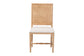 bali & pari Sandy Dining Chair - Crafted Wood and Natural Rattan Side Chair with Bamboo Motif and Upholstered Seat