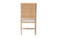 bali & pari Sandy Dining Chair - Crafted Wood and Natural Rattan Side Chair with Bamboo Motif and Upholstered Seat