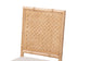 bali & pari Sandy Dining Chair - Crafted Wood and Natural Rattan Side Chair with Bamboo Motif and Upholstered Seat