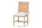 bali & pari Sandy Dining Chair - Crafted Wood and Natural Rattan Side Chair with Bamboo Motif and Upholstered Seat