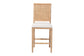 bali & pari Sandy Counter Stool - Crafted Wood and Natural Rattan Lounge Seating with Bamboo Motif and Upholstered Seat