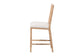 bali & pari Sandy Counter Stool - Crafted Wood and Natural Rattan Lounge Seating with Bamboo Motif and Upholstered Seat
