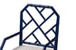 bali & pari Sergio Wood 2-Piece Dining Chair Set - Chippendale Side Chair with Bamboo Motif and Upholstered Seat Cushion, Navy Blue