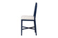 bali & pari Sergio Wood Counter Stool - Chippendale Kitchen Island Seating with Bamboo Motif and Upholstered Seat Cushion, Navy Blue