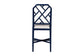 bali & pari Sergio Wood Counter Stool - Chippendale Kitchen Island Seating with Bamboo Motif and Upholstered Seat Cushion, Navy Blue
