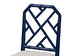 bali & pari Sergio Wood Counter Stool - Chippendale Kitchen Island Seating with Bamboo Motif and Upholstered Seat Cushion, Navy Blue