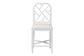 bali & pari Sergio Wood Counter Stool - Chippendale Kitchen Island Seating with Bamboo Motif and Upholstered Seat Cushion, White