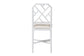 bali & pari Sergio Wood Counter Stool - Chippendale Kitchen Island Seating with Bamboo Motif and Upholstered Seat Cushion, White