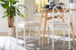 bali & pari Sergio Wood Counter Stool - Chippendale Kitchen Island Seating with Bamboo Motif and Upholstered Seat Cushion, White