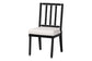 bali & pari Deya Bobbin Dining Chair - Wood Side Chair with Upholstered Seat and Spindle Backrest, Black