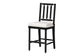 bali & pari Deya Bobbin Counter Stool - Sculptural Wood Kitchen Seating with Upholstered Seat and Spindle Back, Black