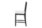 bali & pari Deya Bobbin Counter Stool - Sculptural Wood Kitchen Seating with Upholstered Seat and Spindle Back, Black