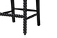 bali & pari Deya Bobbin Counter Stool - Sculptural Wood Kitchen Seating with Upholstered Seat and Spindle Back, Black