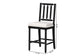 bali & pari Deya Bobbin Counter Stool - Sculptural Wood Kitchen Seating with Upholstered Seat and Spindle Back, Black
