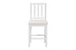 bali & pari Deya Bobbin Counter Stool - Sculptural Wood Kitchen Seating with Upholstered Seat and Spindle Back, White