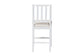 bali & pari Deya Bobbin Counter Stool - Sculptural Wood Kitchen Seating with Upholstered Seat and Spindle Back, White