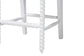 bali & pari Deya Bobbin Counter Stool - Sculptural Wood Kitchen Seating with Upholstered Seat and Spindle Back, White