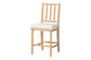 bali & pari Deya Bobbin Counter Stool - Sculptural Wood Kitchen Seating with Upholstered Seat and Spindle Back, Natural Brown
