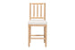 bali & pari Deya Bobbin Counter Stool - Sculptural Wood Kitchen Seating with Upholstered Seat and Spindle Back, Natural Brown