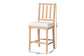 bali & pari Deya Bobbin Counter Stool - Sculptural Wood Kitchen Seating with Upholstered Seat and Spindle Back, Natural Brown