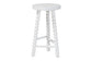 bali & pari David Acacia Wood Bobbin Counter Stool - Sculptural Backless Accent Stool for Kitchen Island or Lounge with Footrest, White