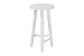 bali & pari David Acacia Wood Bobbin Counter Stool - Sculptural Backless Accent Stool for Kitchen Island or Lounge with Footrest, White