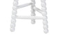 bali & pari David Acacia Wood Bobbin Counter Stool - Sculptural Backless Accent Stool for Kitchen Island or Lounge with Footrest, White