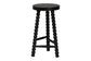 bali & pari David Acacia Wood Bobbin Counter Stool - Sculptural Backless Accent Stool for Kitchen Island or Lounge with Footrest, Black